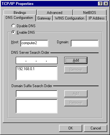 Enable DNS in the client machine