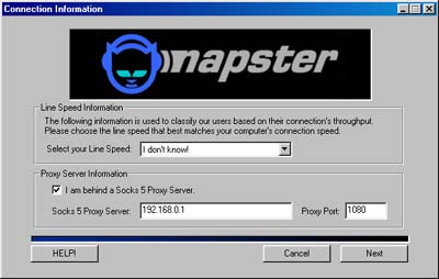 napster proxy configuration